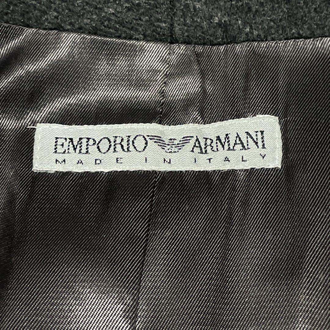 【美品】エンポリオアルマーニ カシミヤ混 チェスターコート グレー Lサイズ