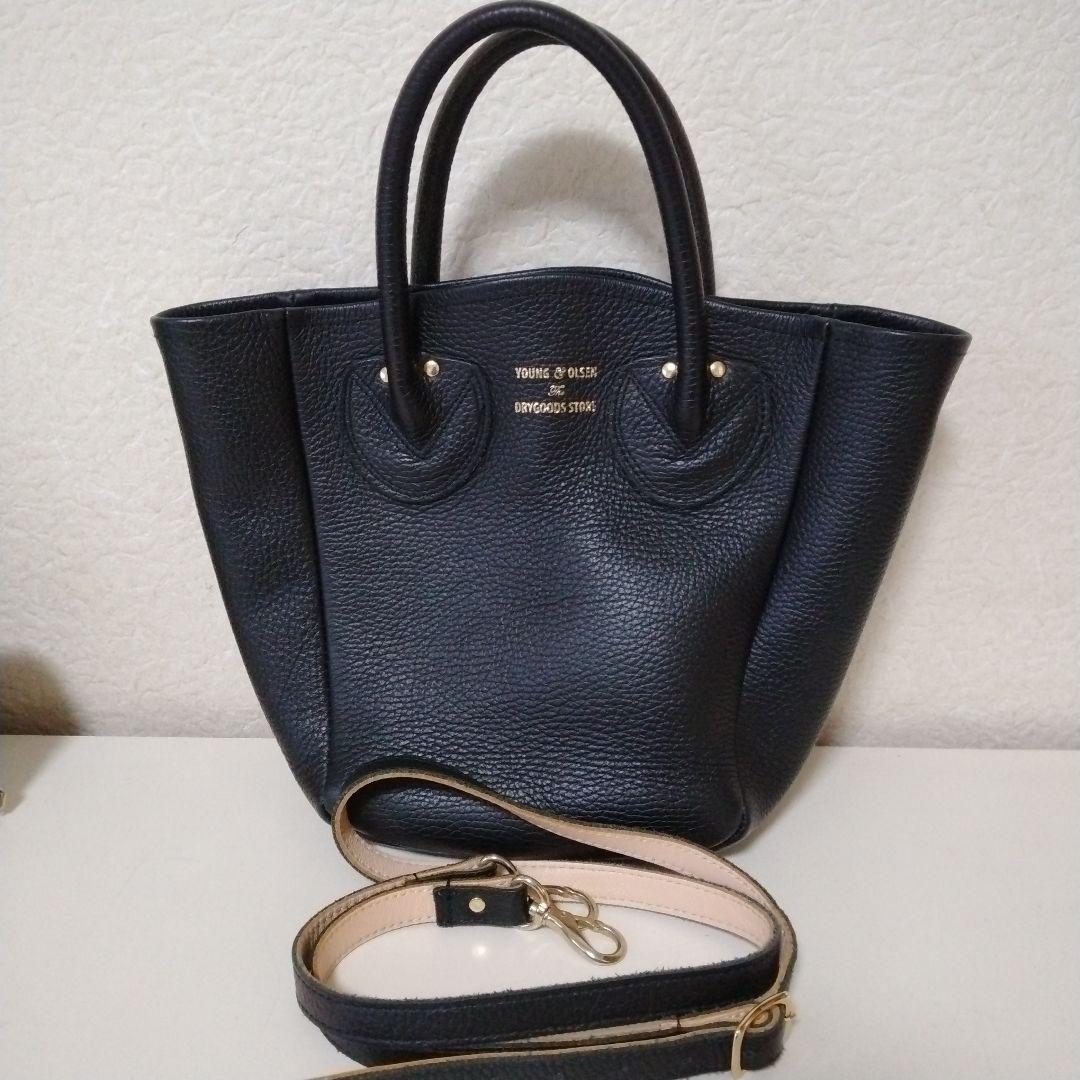 a*2様 ヤングアンドオルセン プチレザートートバッグ ブラック 2way