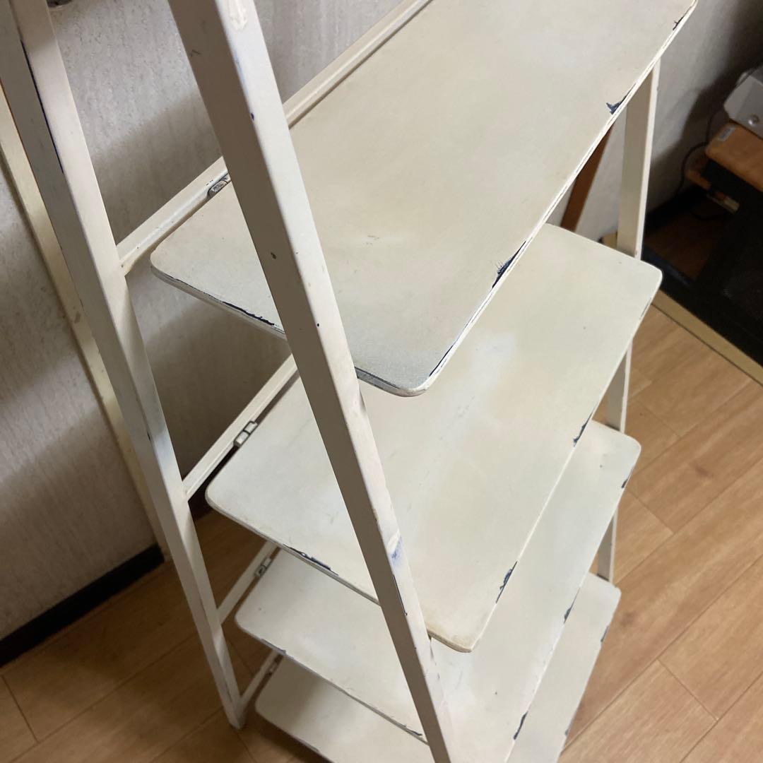 折りたたみ　アイアンラック　シェルフ　アイボリー