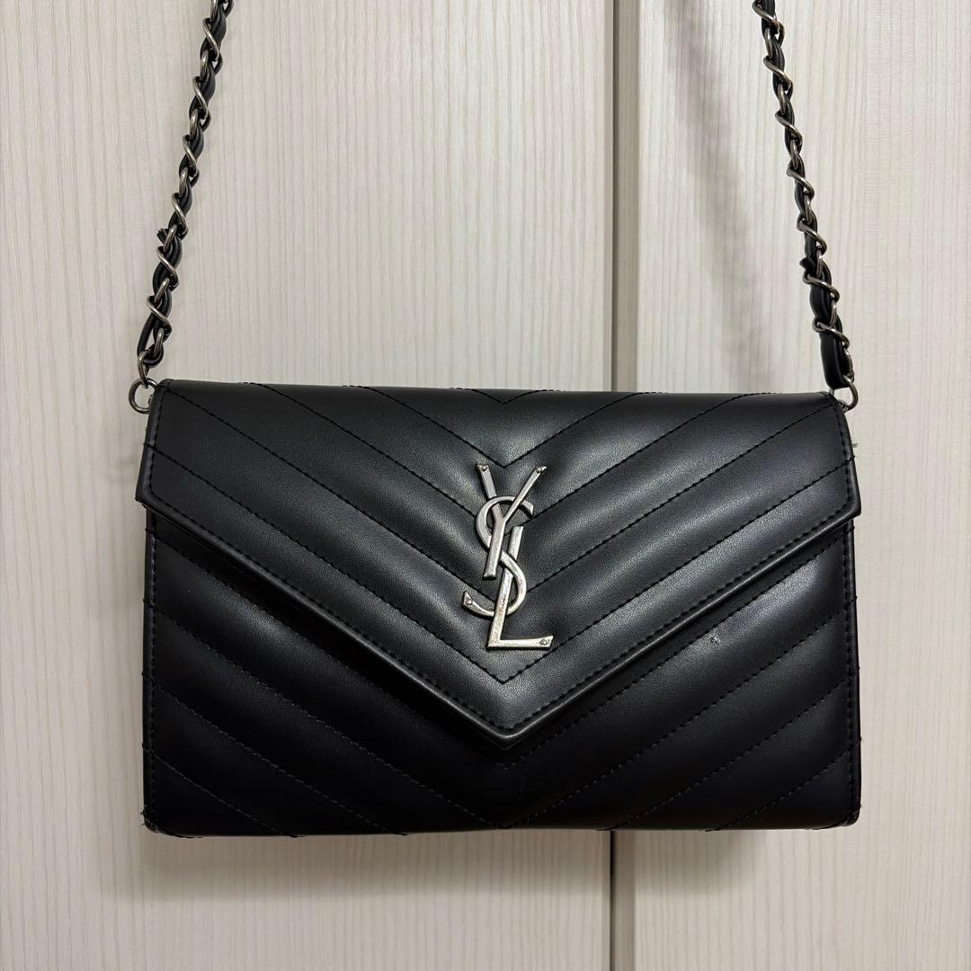 YSL サンローラン　黒 キルティング ショルダーバッグ