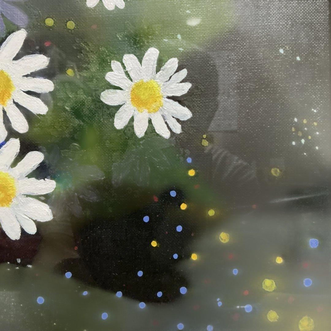 まあさん専用　美谷島　『初夏』　油絵　油彩画　マーガレット　額装入り