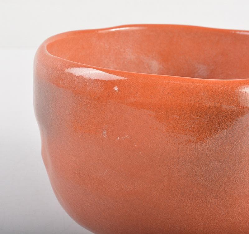 茶道具　楽吉左衛門　赤楽茶碗　喜長角印　共布共箱　M　R5251