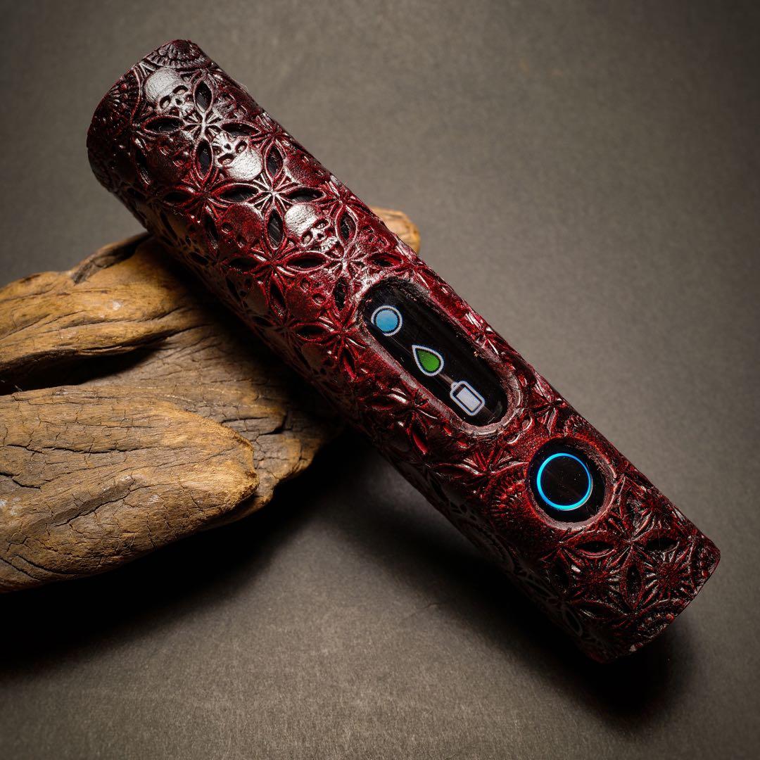 リルハイブリッド3.0 本革製ケース 3個&ステックケース１個セット 髑髏混