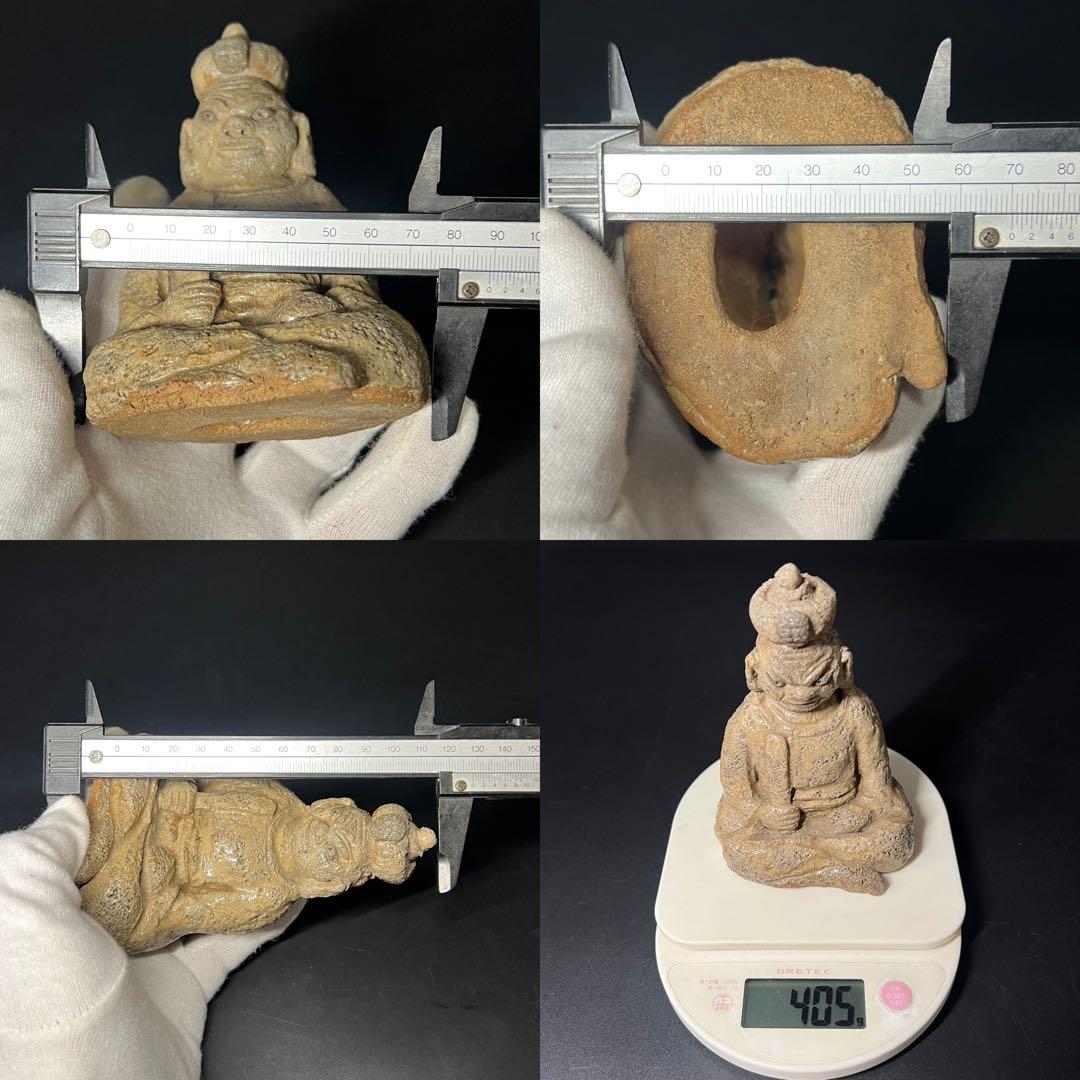 ◎古道具 庵々◎時代物 陶製 閻魔大王像 古陶 仏像 骨董品◎置物仏教美術古美術