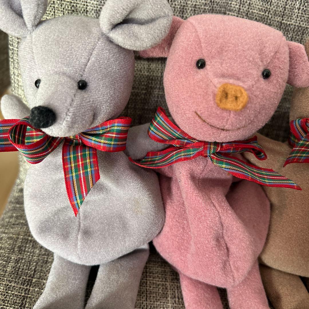 超希少★昭和レトロ　sekiguchi プチフルール ぬいぐるみ　動物　５体