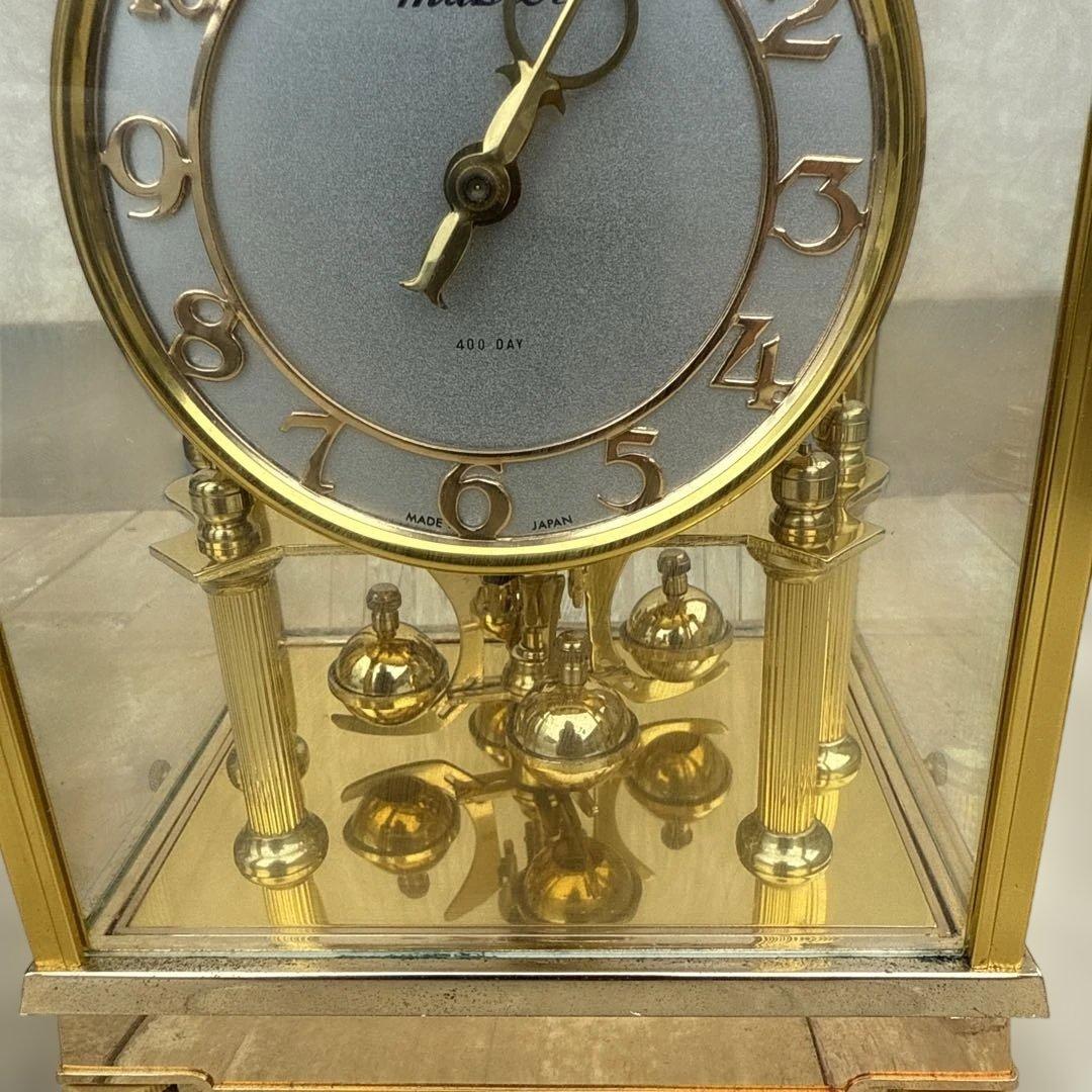 Master 400-Day 置時計 ガラス製 金色　ゼンマイ巻き式　レトロ