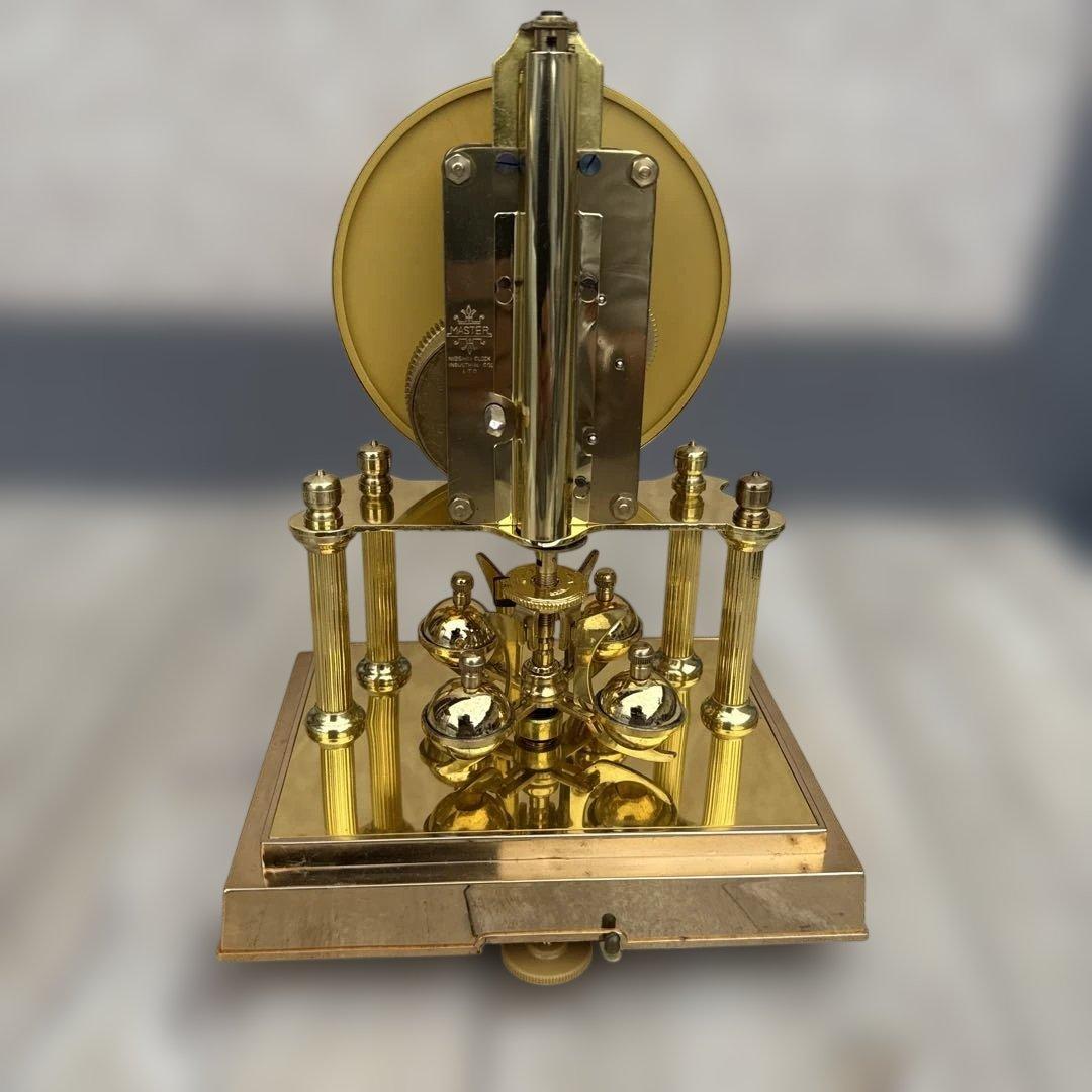 Master 400-Day 置時計 ガラス製 金色　ゼンマイ巻き式　レトロ