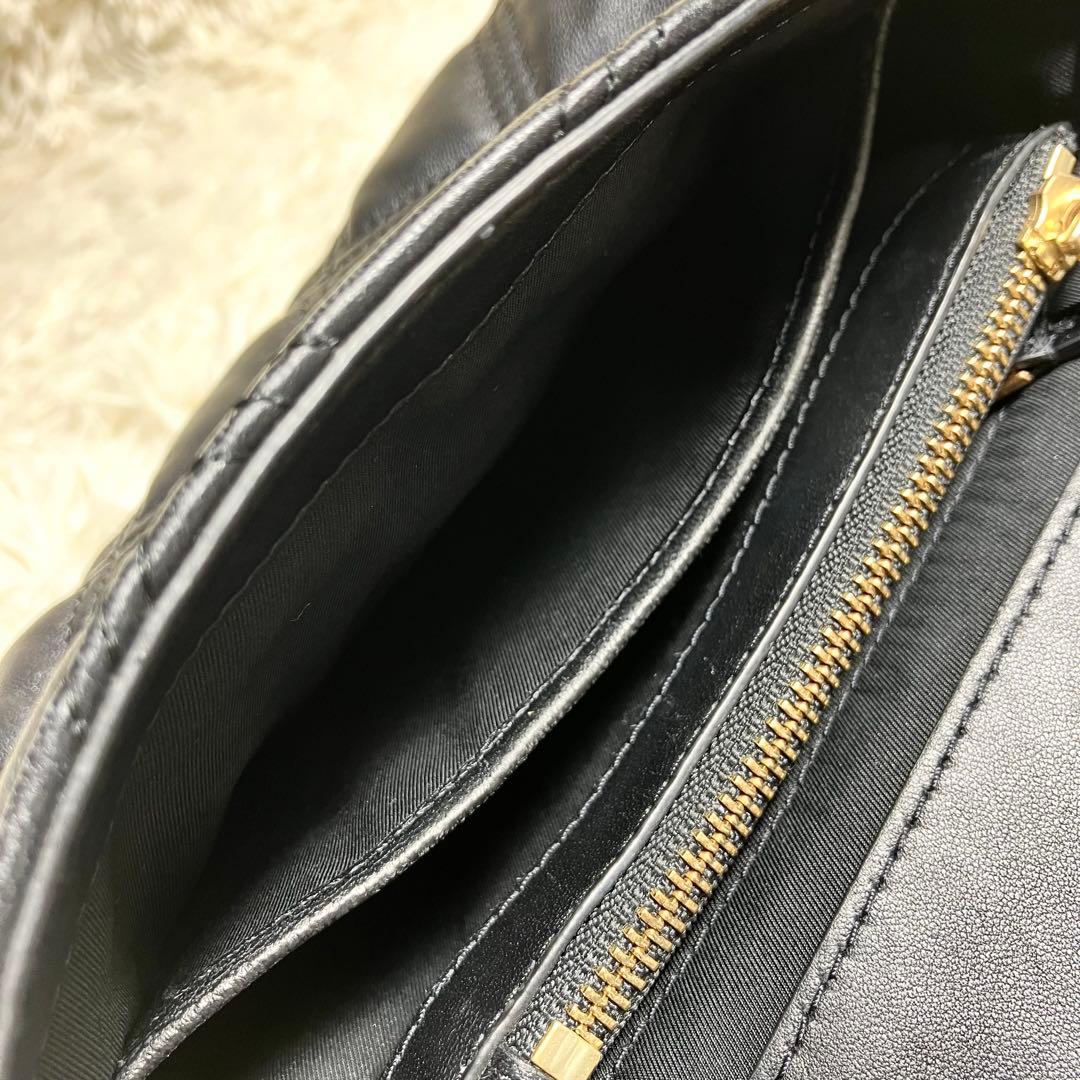 【良品】トリーバーチ＊キルティング ゴールドチェーン レザーブラック