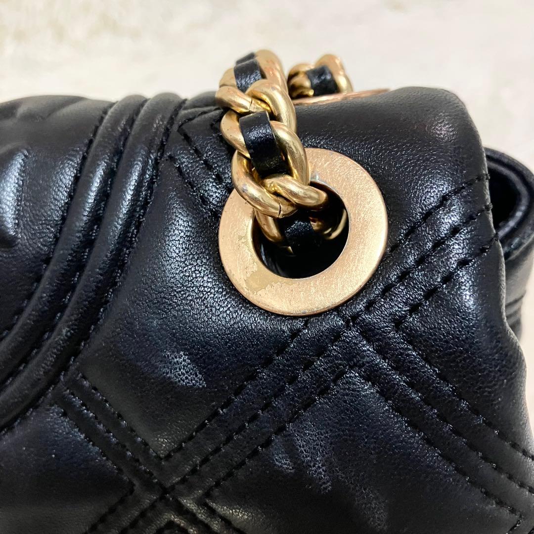 【良品】トリーバーチ＊キルティング ゴールドチェーン レザーブラック