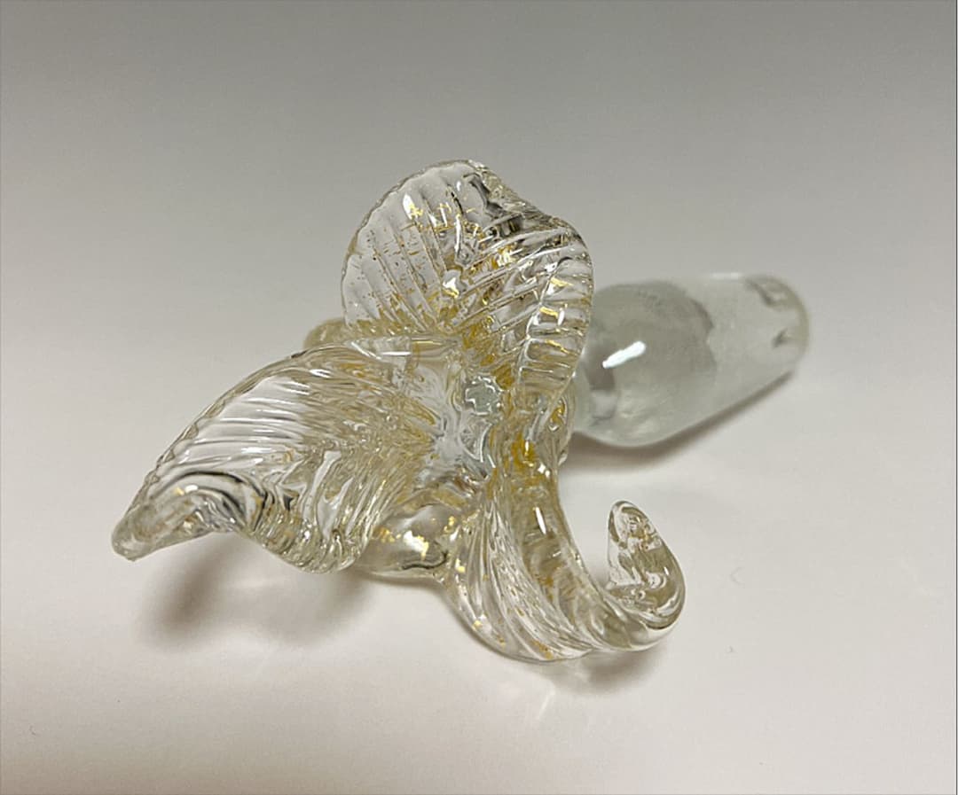 ムラノ／ヴェネチアンガラス＊レース 蓋付 パフュームボトル 香水瓶 一輪挿し