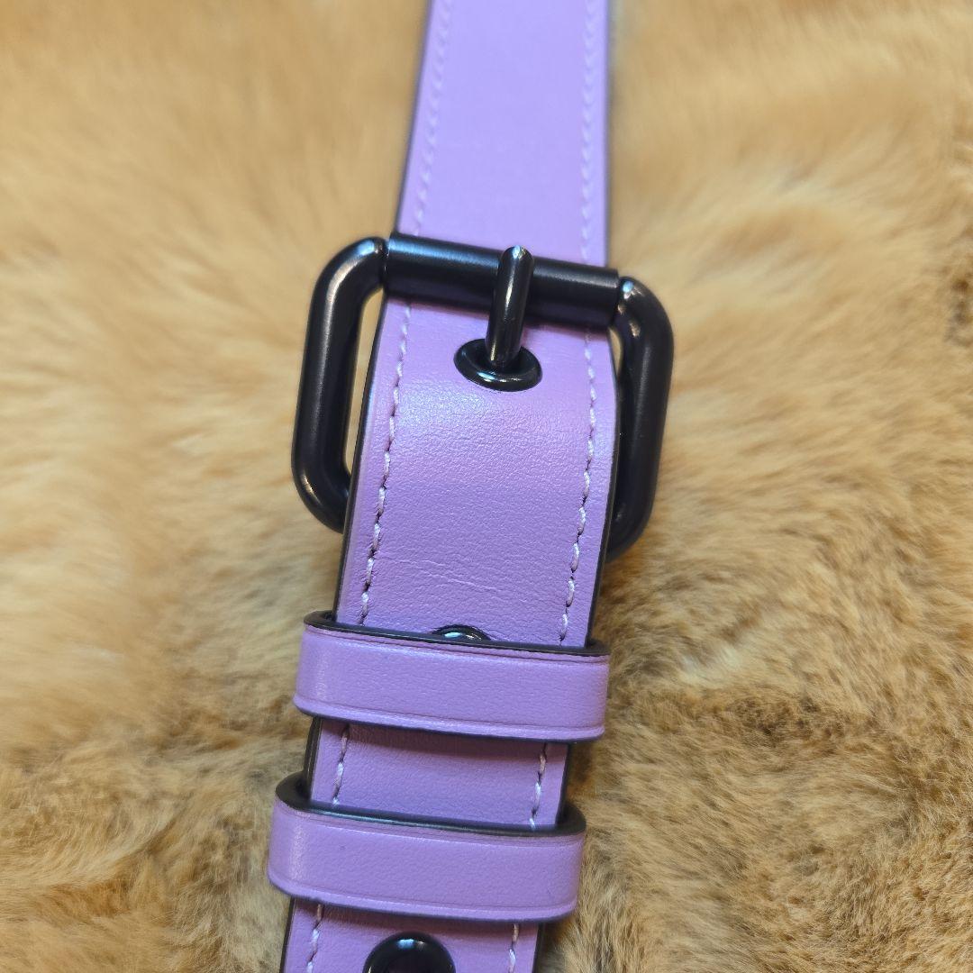 COACH パープルレザーショルダーバッグ