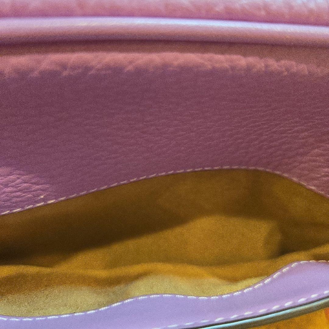 COACH パープルレザーショルダーバッグ
