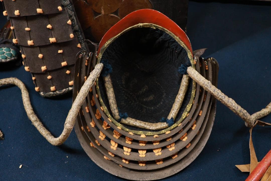 BE833　時代武具　日輪前立　鎧　甲冑一式　兜　五曜紋　鎧櫃