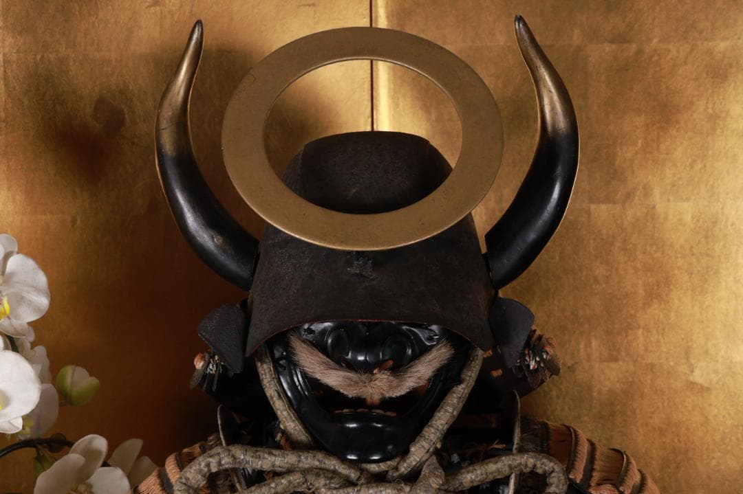 BE833　時代武具　日輪前立　鎧　甲冑一式　兜　五曜紋　鎧櫃