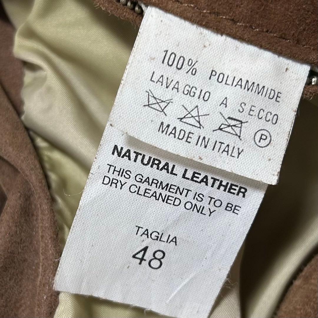 90s イタリア製 ベロア レザー シングルライダース スポーツジャケット