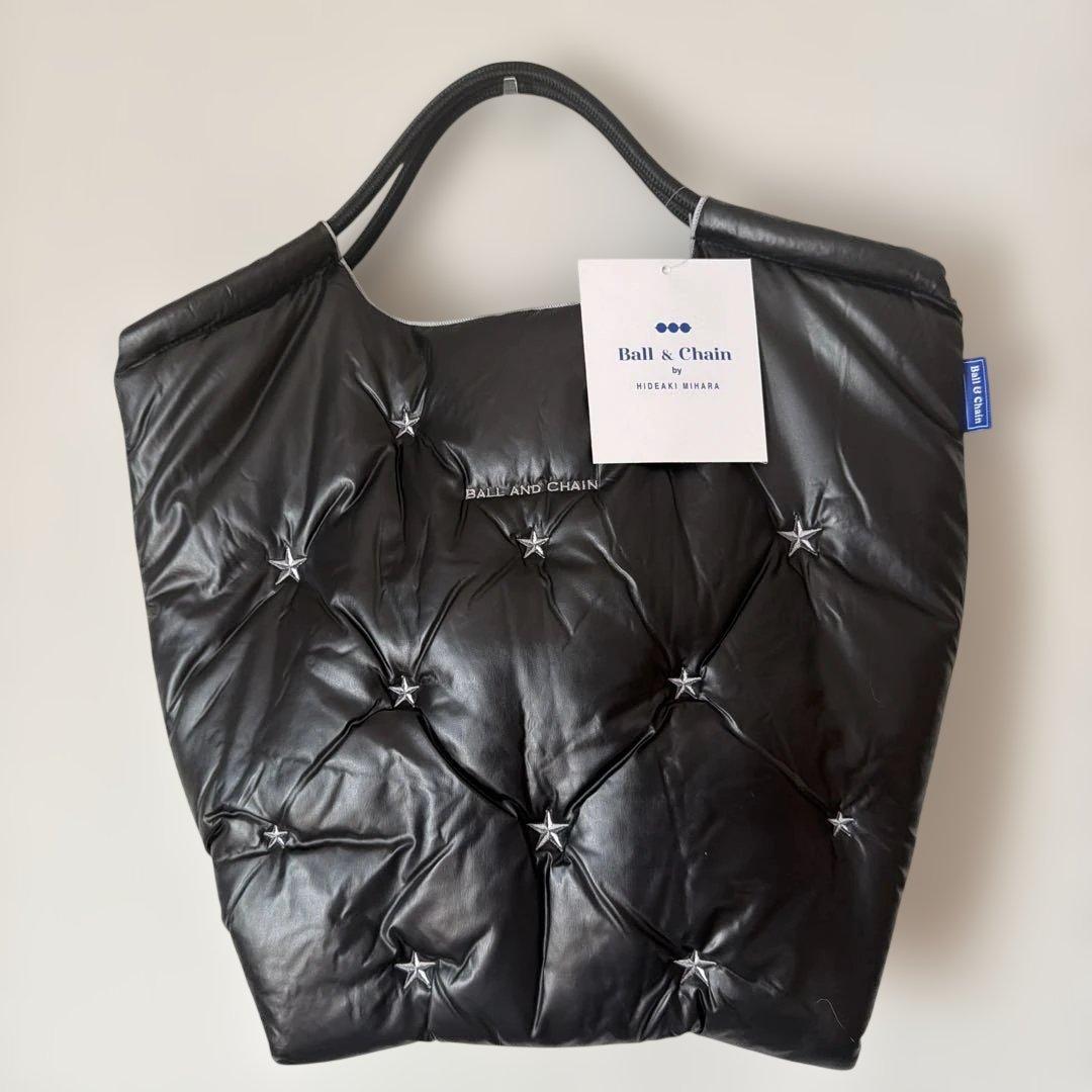 新作　最安値ボールアンドチェーン 中綿バッグ ★ブラック×シルバー ステラ