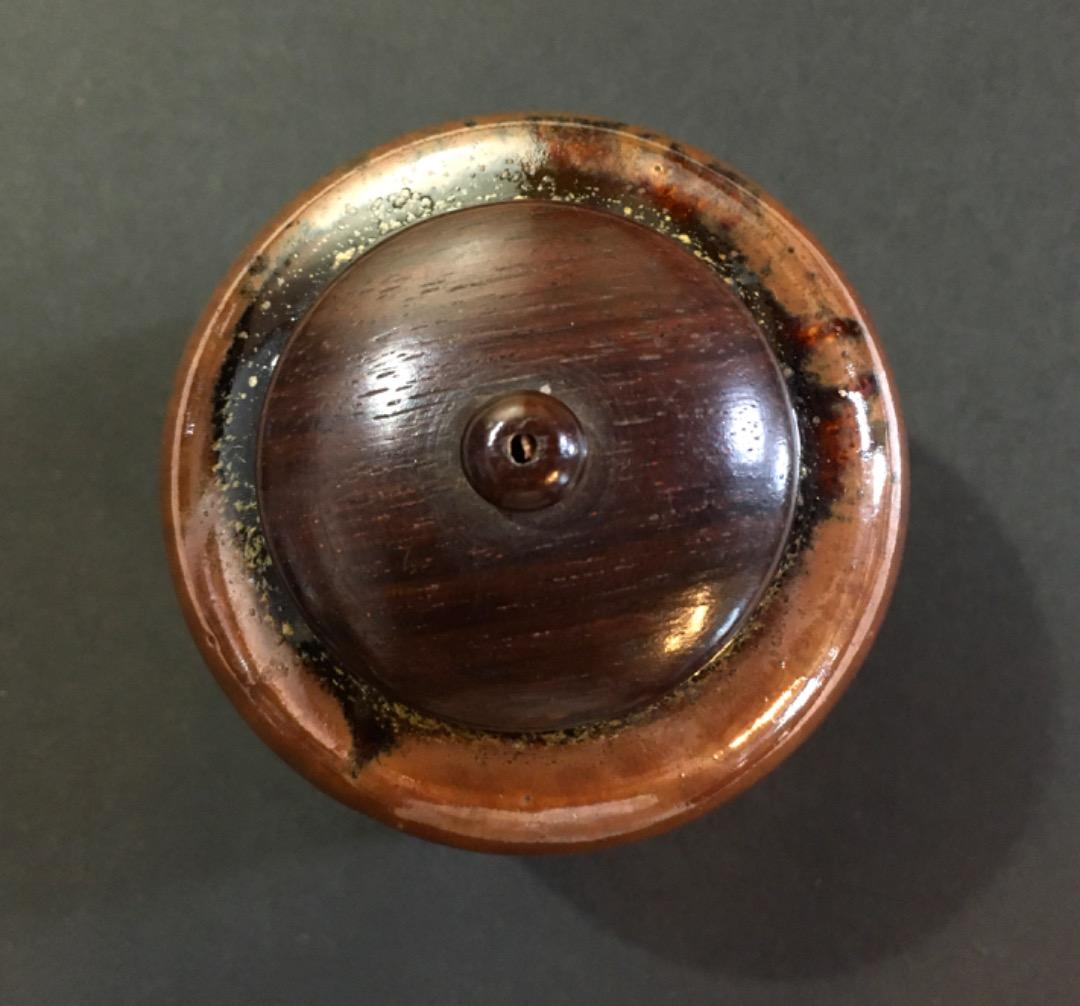 在銘= 丁 茶入 茶壺 茶器 茶道具 茶入れ 時代箱付き [極美品]