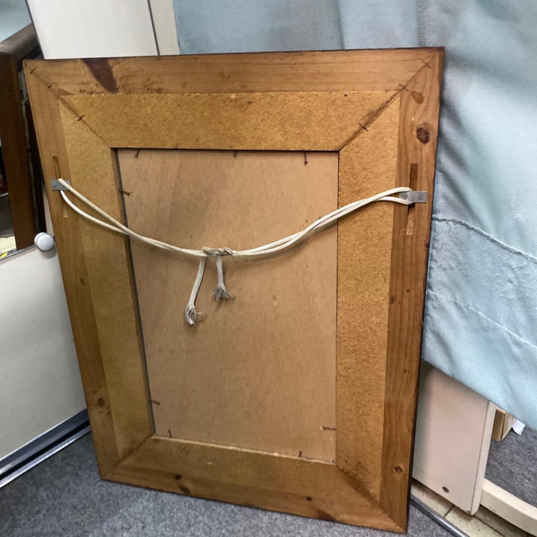 N スペイン製　アンティーク　壁掛けミラー　鏡　タイル張り　送料込み