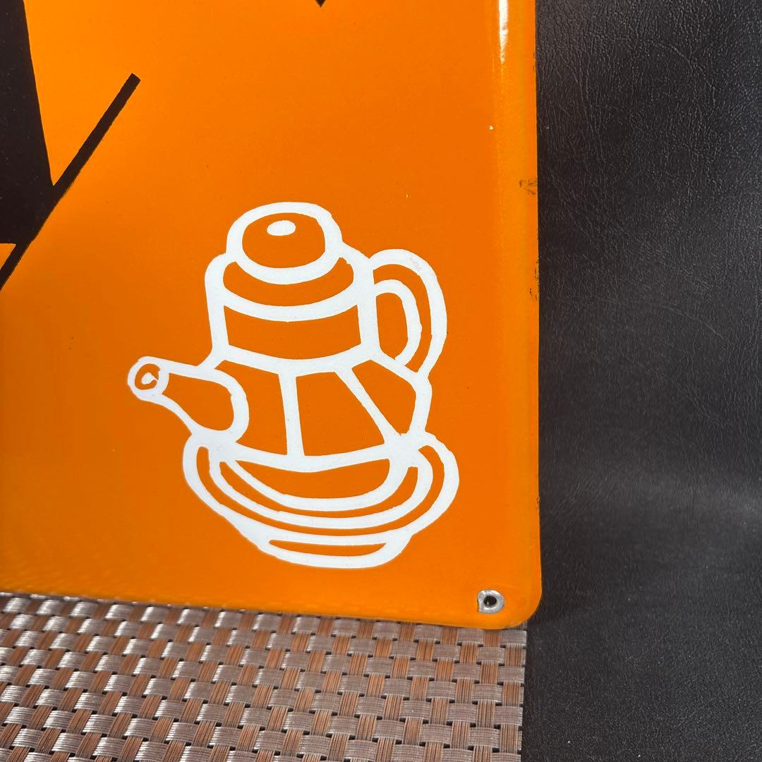 C005 ヒゲタ　しょうゆ　ヒゲタ醤油　ホーロー看板　未使用　昭和　レトロ　希少