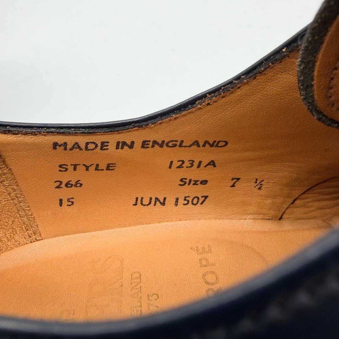 SANDERS サンダース ミリタリーダービー UK7.5 ネイビー 外羽根