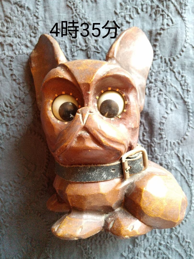 アンティーク目玉時計 シュナウザー犬