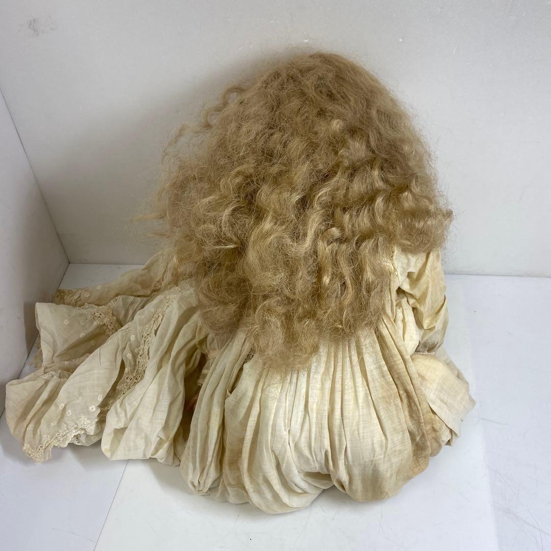 ドイツ製　アンティーク　ビスクドール　ブルースリープアイ　オープンマウス首裏に銘