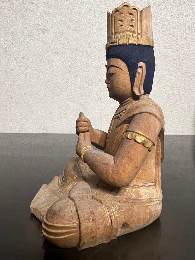 金剛界 大日如来坐像 念持仏 木彫 彩色 截金 仏像 仏教美術 骨董 古美術