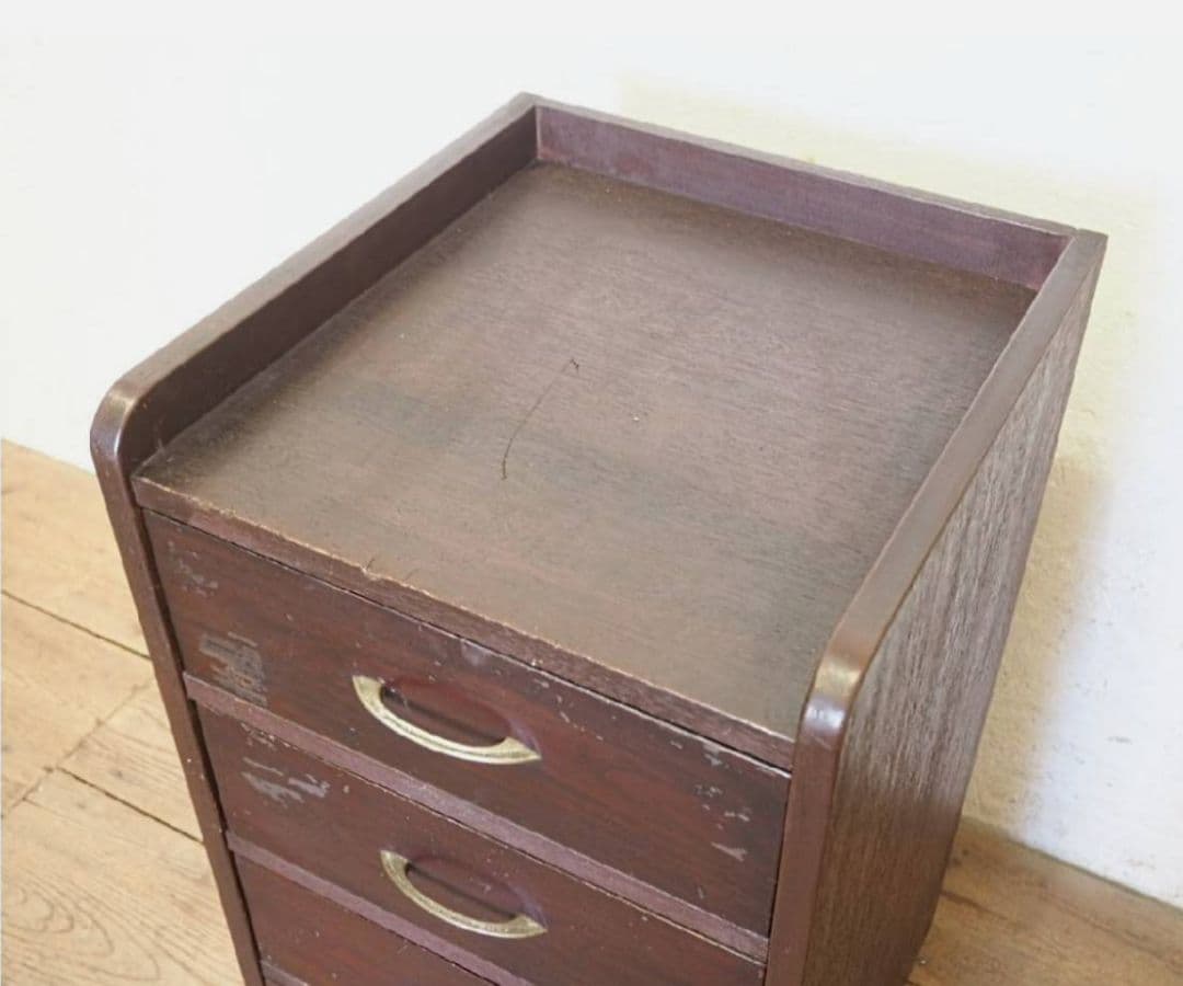 1050 ヴィンテージ　ラワンのチェスト　収納棚　書類ケース　引き出し　レトロ