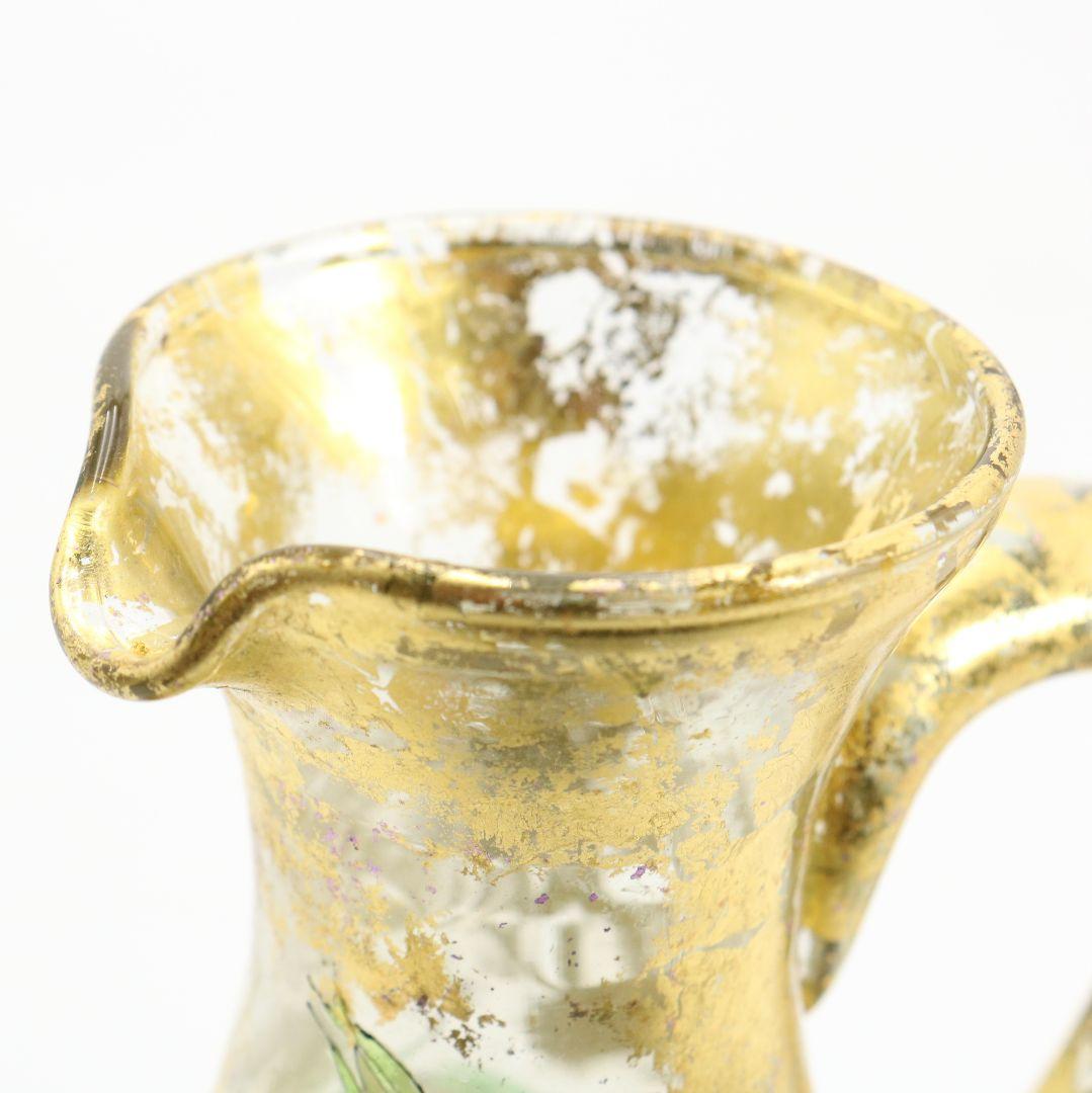 寺田正作 伽羅須装飾画 澂 ガラス トルコキキョウ 在銘 共箱　V517　DC1