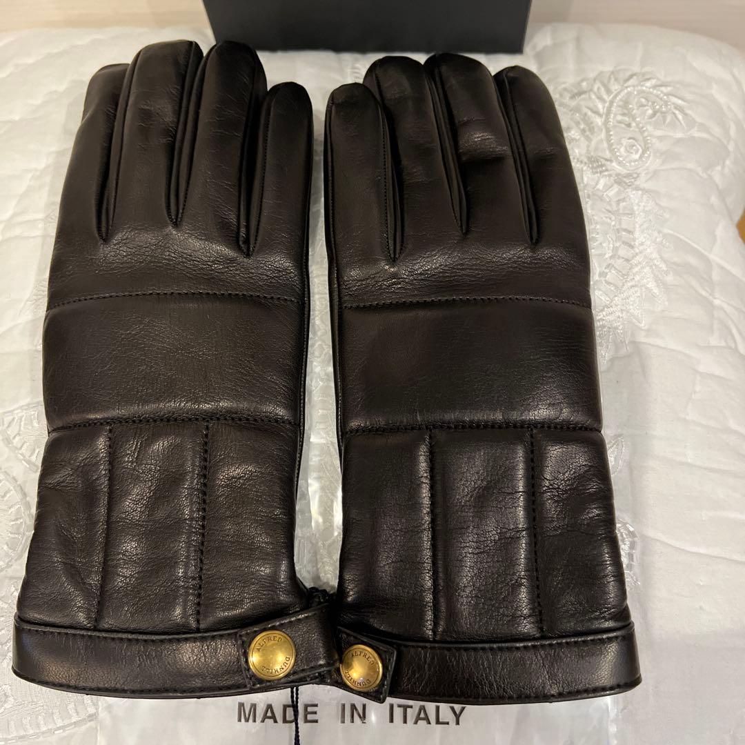 未使用　ダンヒル　最高級レザー手袋　カシミヤ100 黒　8.5サイズ