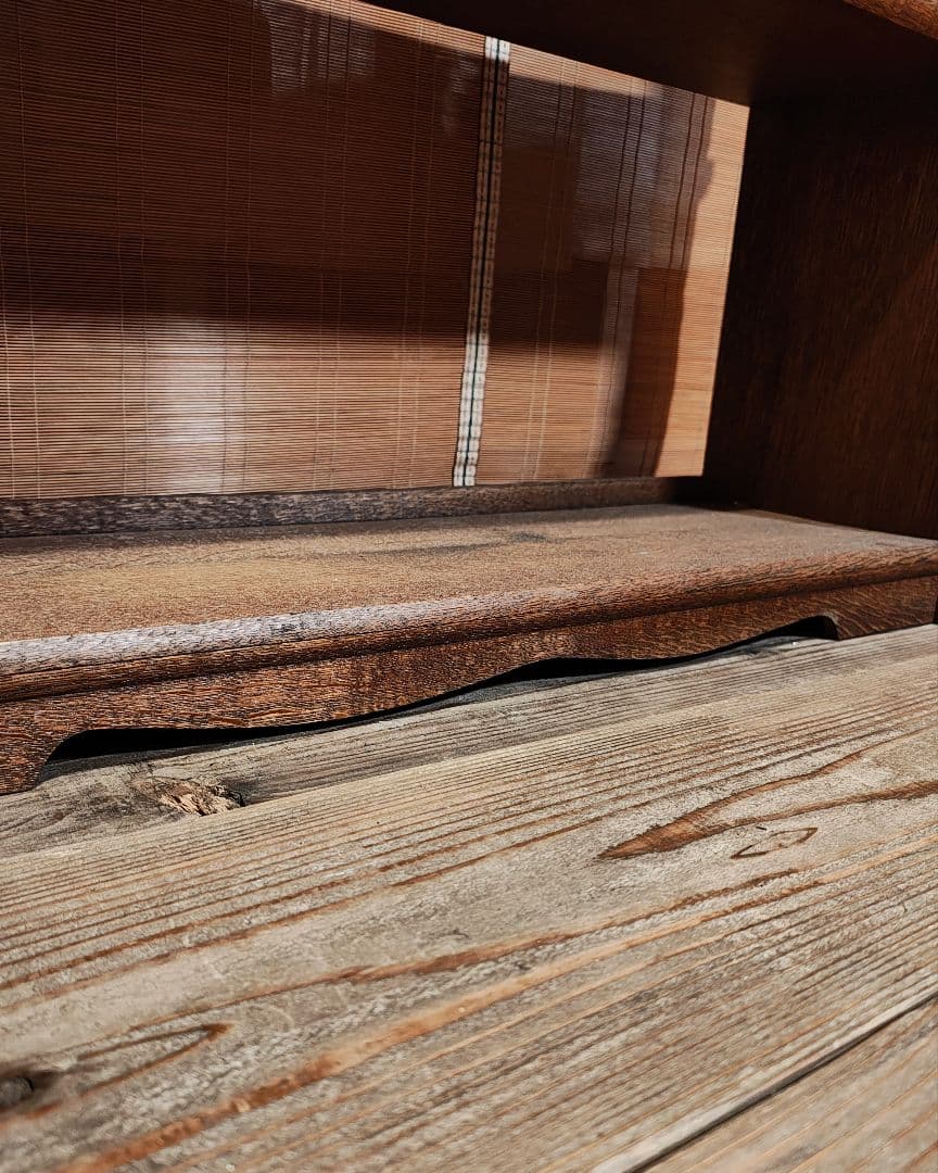 楔5段本棚　木製棚　オープンラック　昭和レトロ　古家具