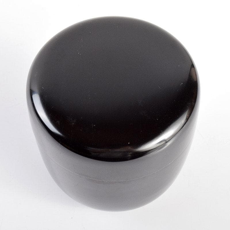 茶道具　塗師　川瀬表完作　黒中棗　仕覆付　淡々斎極め箱　M　R4879