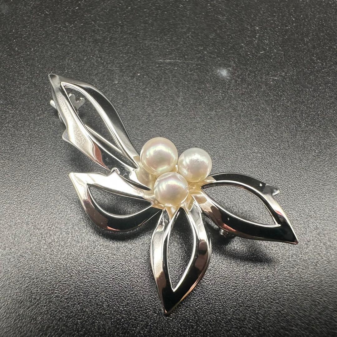 極美品✨　MIKIMOTO ミキモト　パール　ブローチ　ロゴ　刻印　1135
