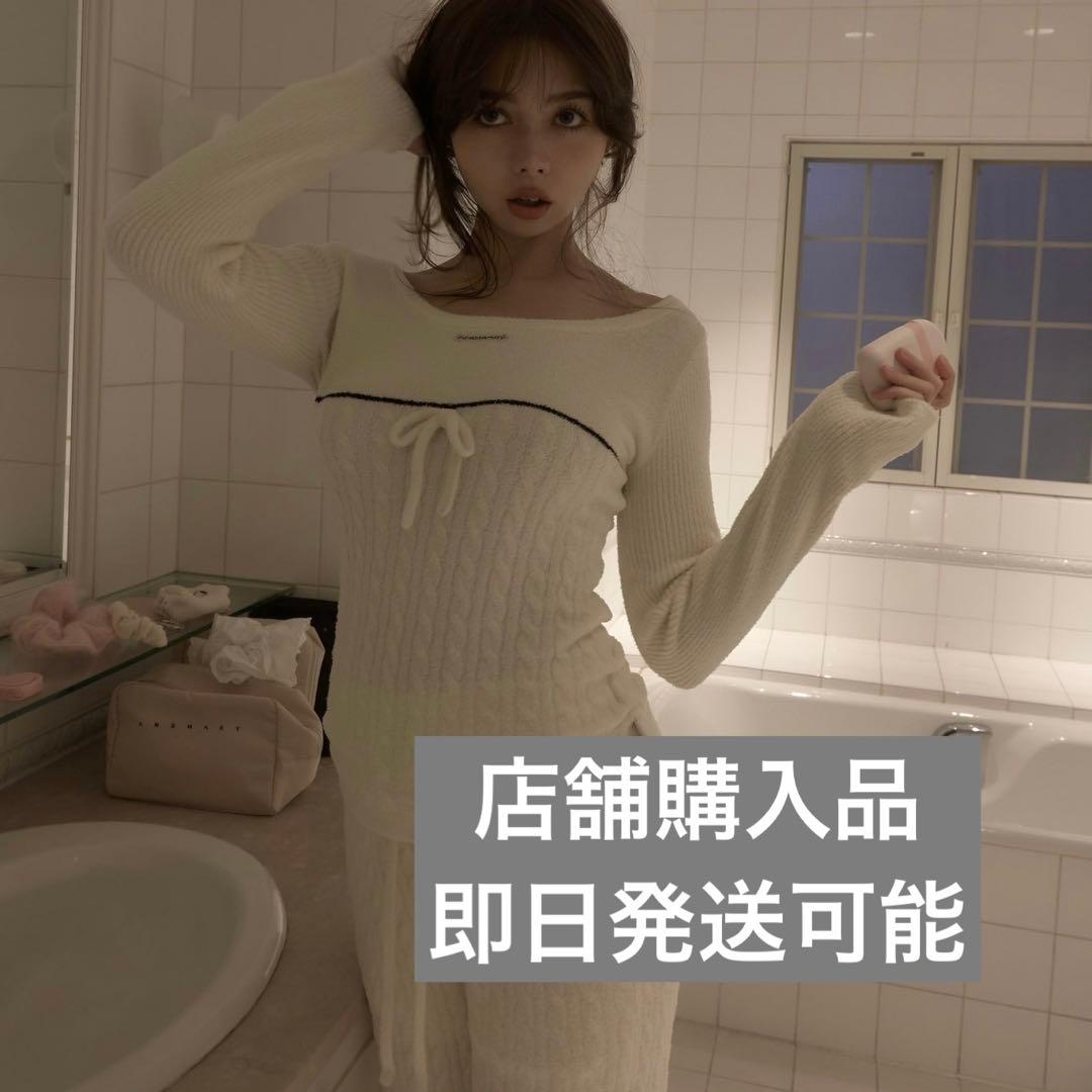 新品 Sugar knit cable tops ivory andmary