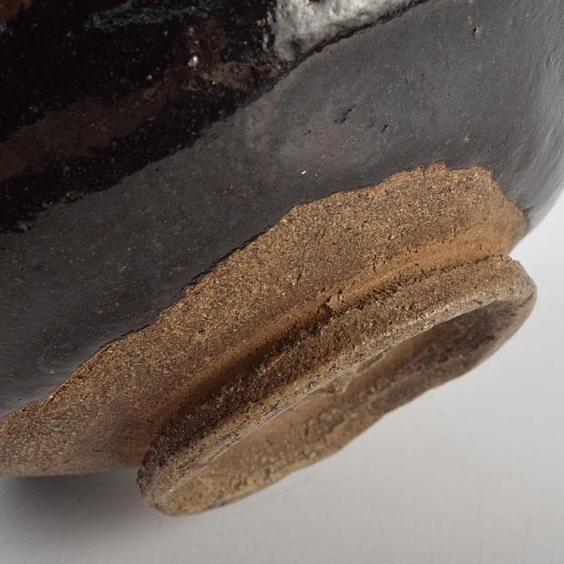 茶道具　楽吉左衛門　黒楽茶碗　時代箱付 　V　R9407