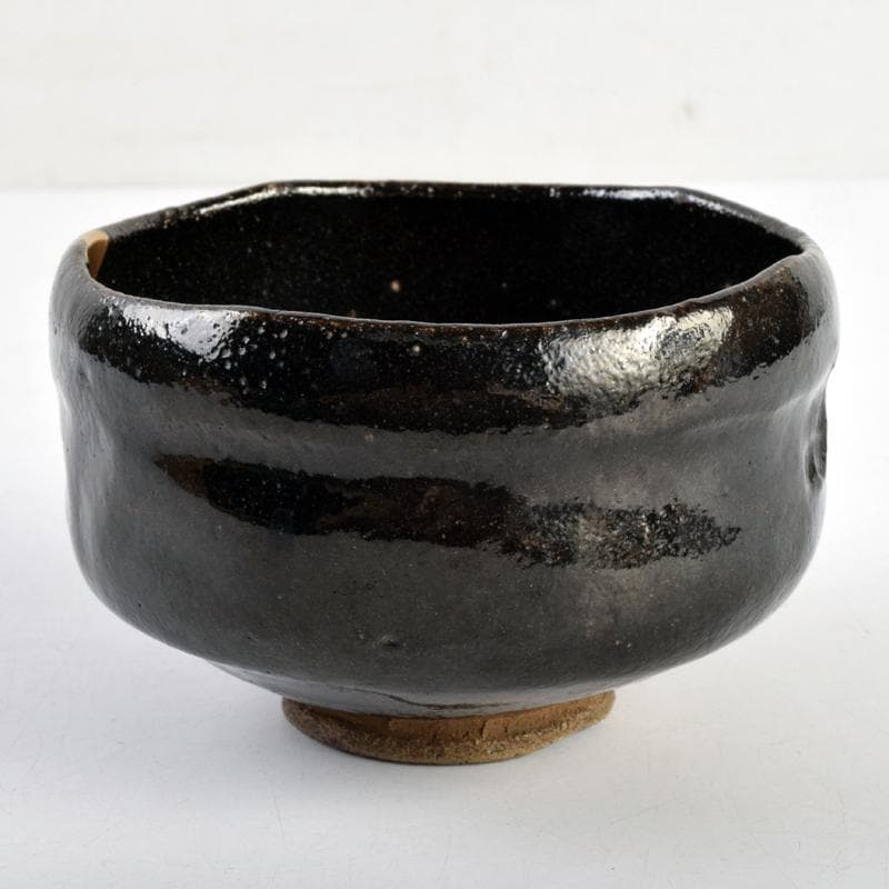 茶道具　楽吉左衛門　黒楽茶碗　時代箱付 　V　R9407