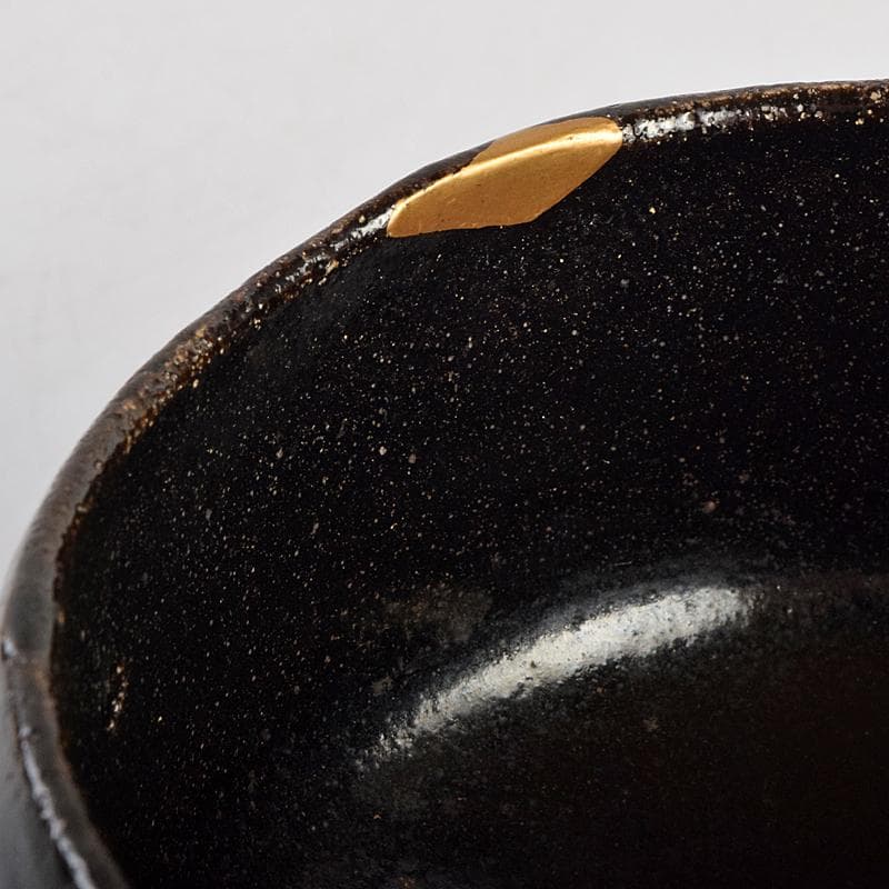 茶道具　楽吉左衛門　黒楽茶碗　時代箱付 　V　R9407