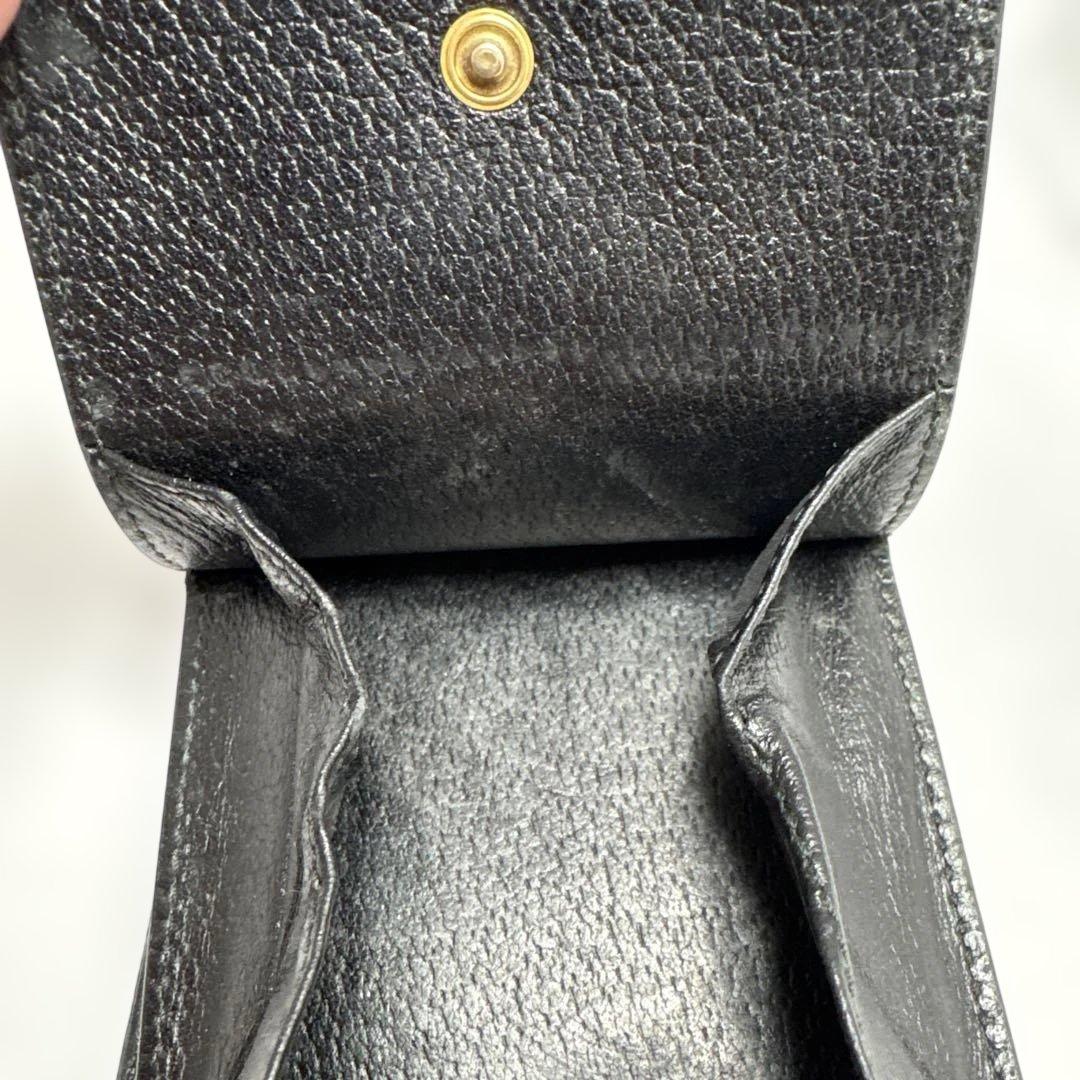 Gucci ブラック レザー 二つ折り財布