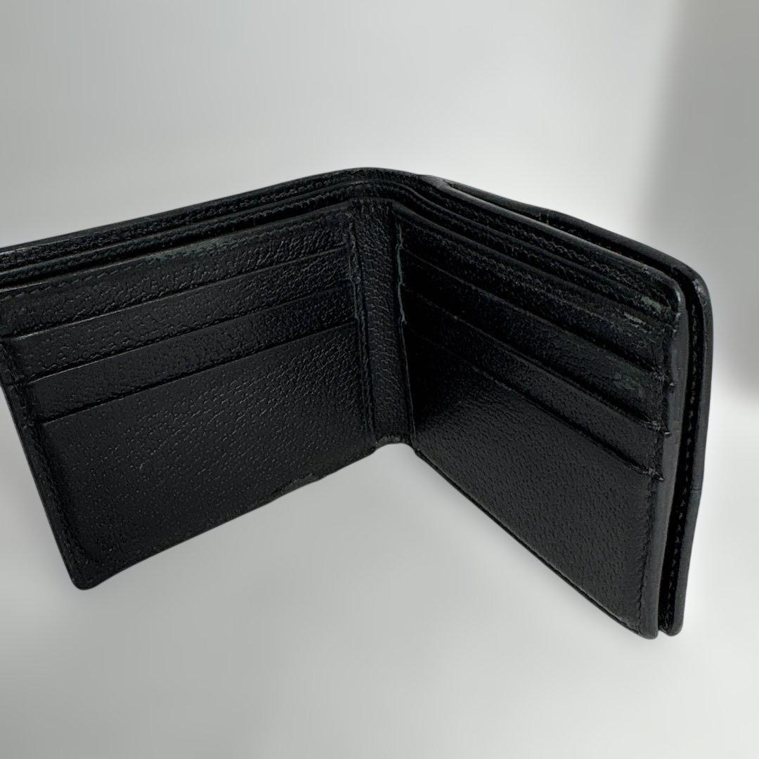 Gucci ブラック レザー 二つ折り財布
