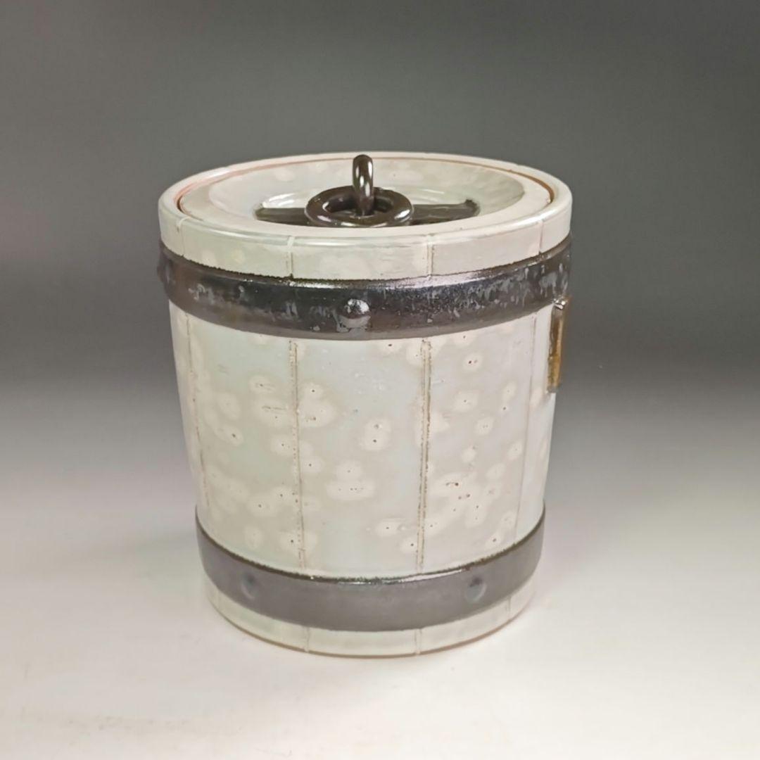 ウ297 水指『三代目　加藤利昇』『乾山写　釣瓶　水指　共箱』茶道具