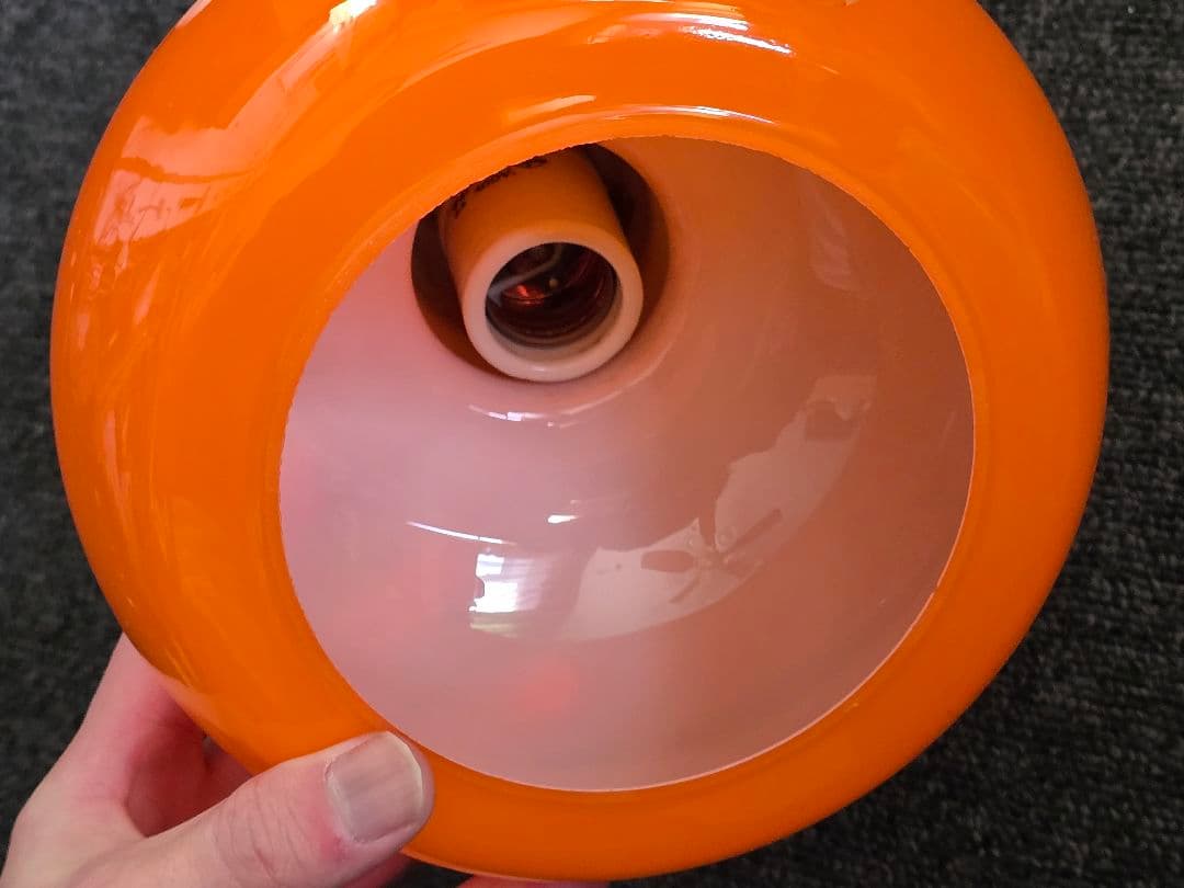 昭和レトロ 日立 ペンダントライト オレンジ スペースエイジ