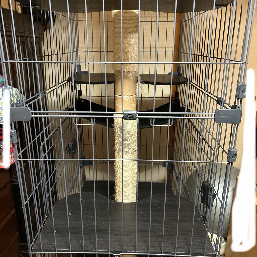 アイリスオーヤマ　キャットランドケージワイド　3段　キャスター付