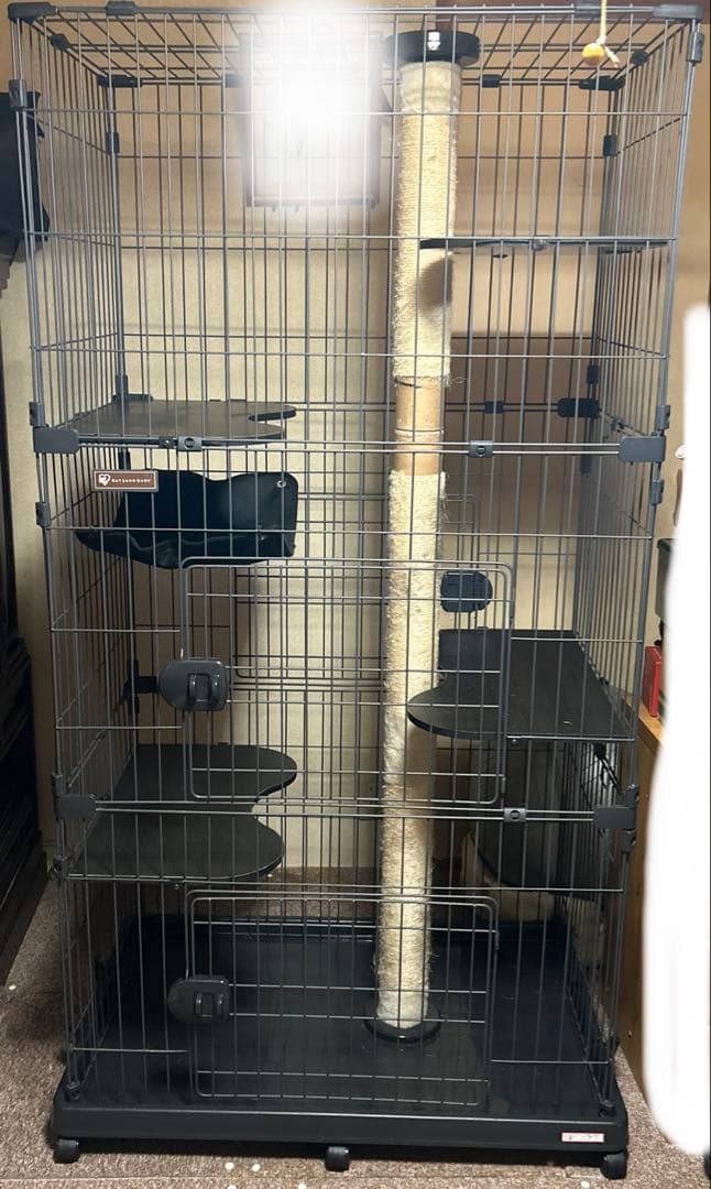 アイリスオーヤマ　キャットランドケージワイド　3段　キャスター付