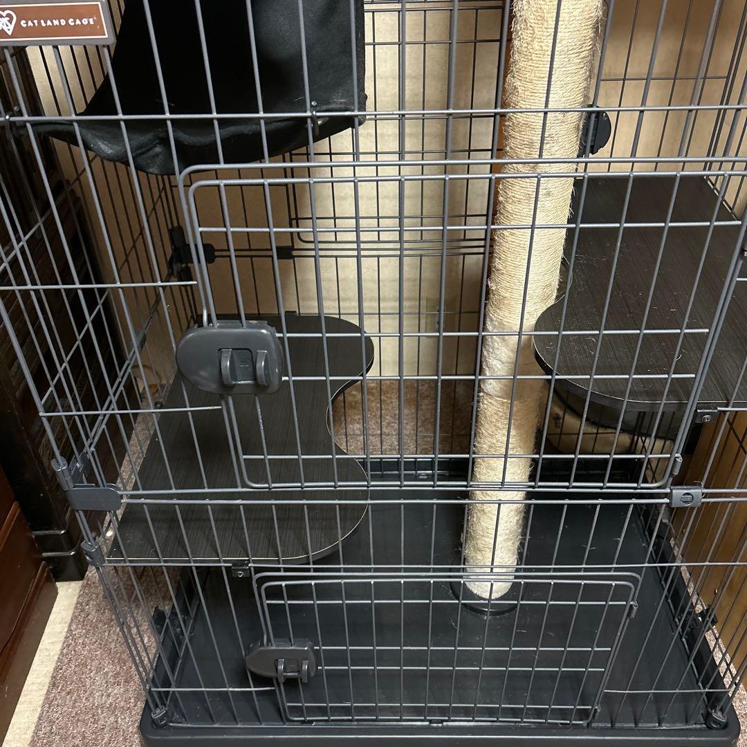 アイリスオーヤマ　キャットランドケージワイド　3段　キャスター付