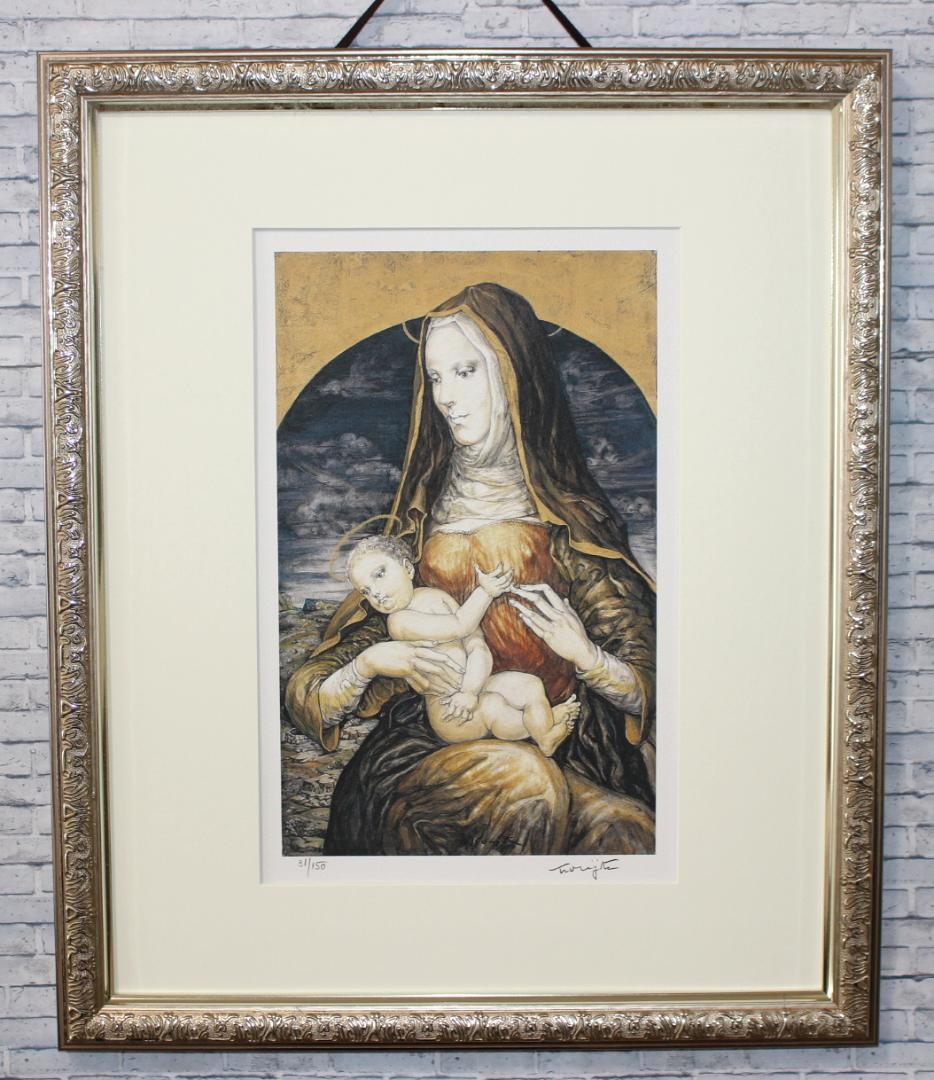 藤田嗣治 エスタンプリトグラフ「マドンナ」 150部限定