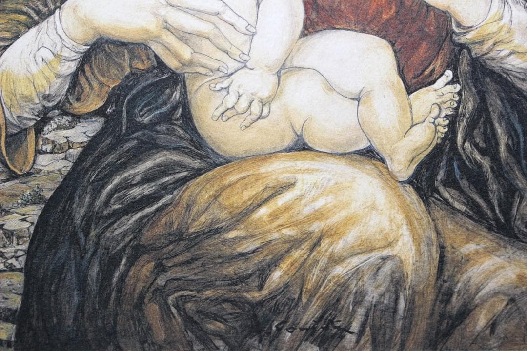 藤田嗣治 エスタンプリトグラフ「マドンナ」 150部限定