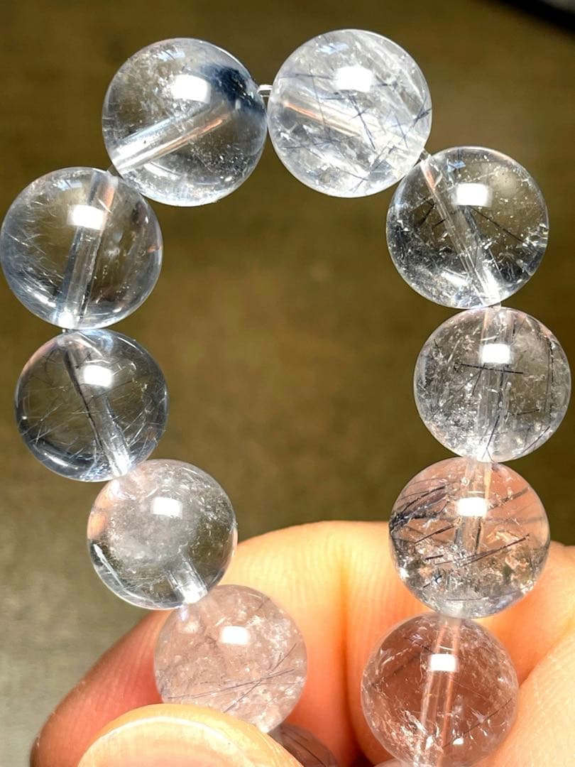 超希少！！ブルーサゲニティックルチルクォーツ9.8㎜新品未使用）高品質ブルー針