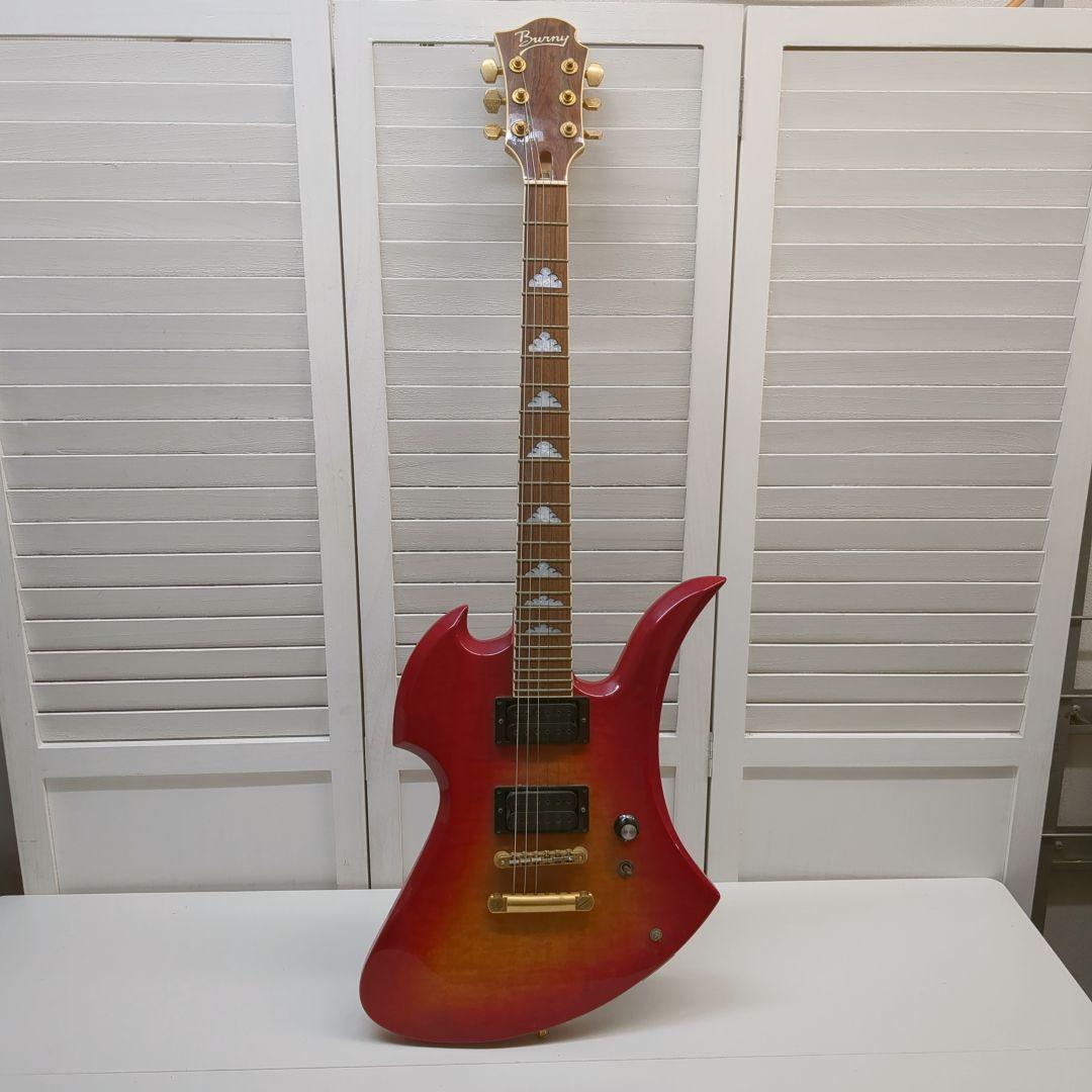 Burny エレキギター レッド弦楽器 本体のみ M2417