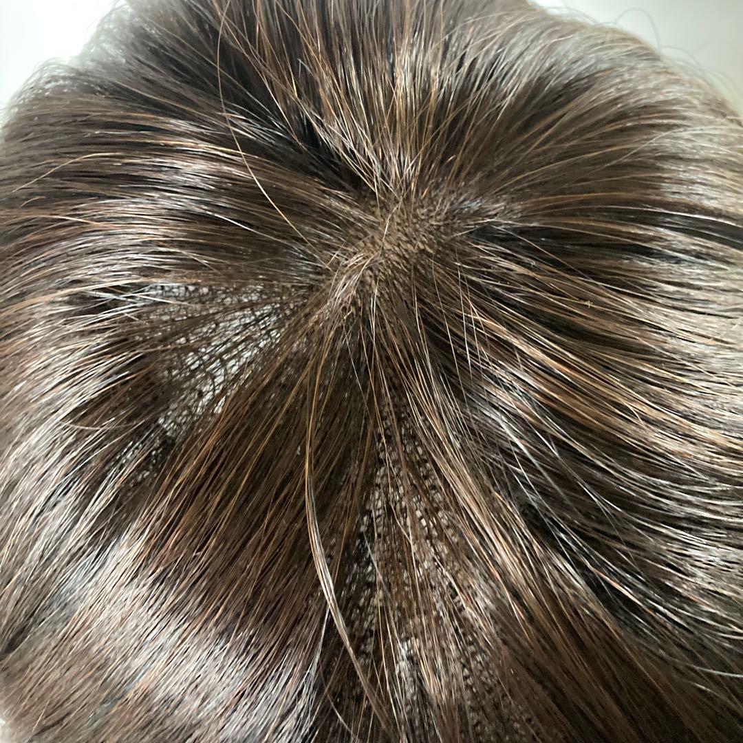 マダムヒロコ　フルウィッグ　ショート　人毛MIX 　総手植え　ナチュラルブラウン