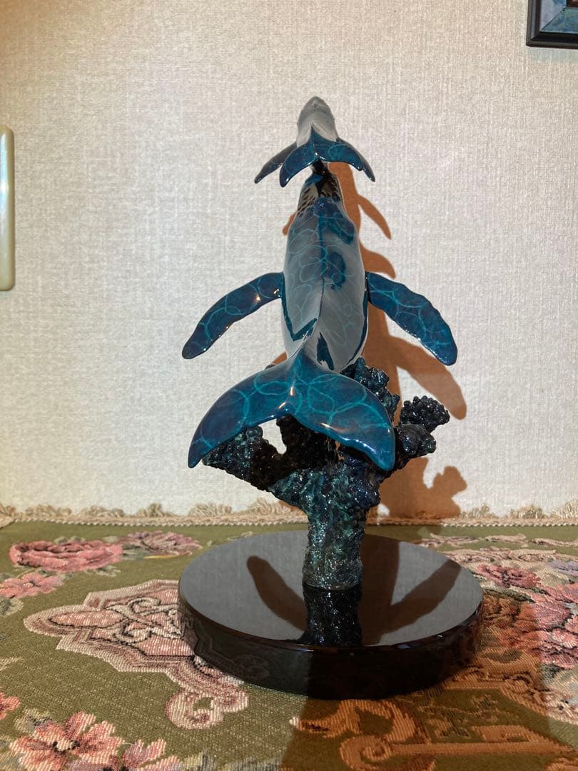 【美品・作品保証書有り】クリスチャン・リース・ラッセン　クジラの彫刻